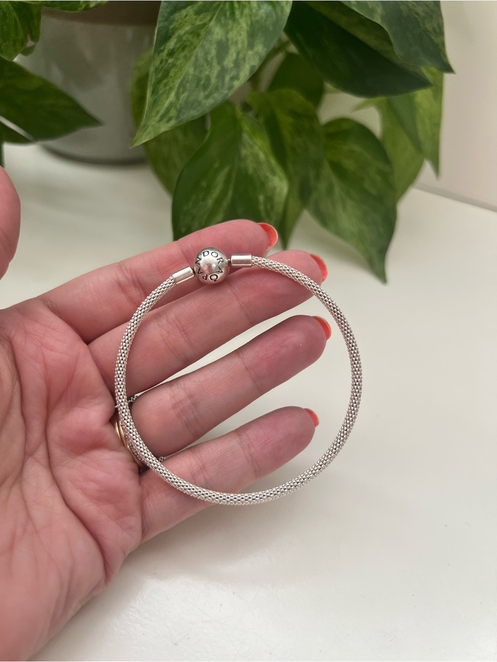 Pandora Mesh Bangle Bracelet, 925, Size Medium, 19cm - Picture 11 of 17
